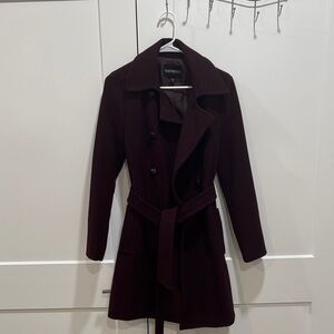 Express Women's Deep Burgundy Trench Coat